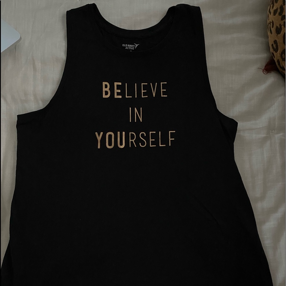 Black workout tank top
